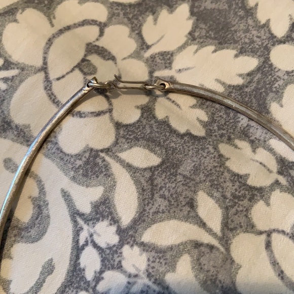 Vintage Sterling Stone Inlay Flat Necklace - Picture 3 of 5